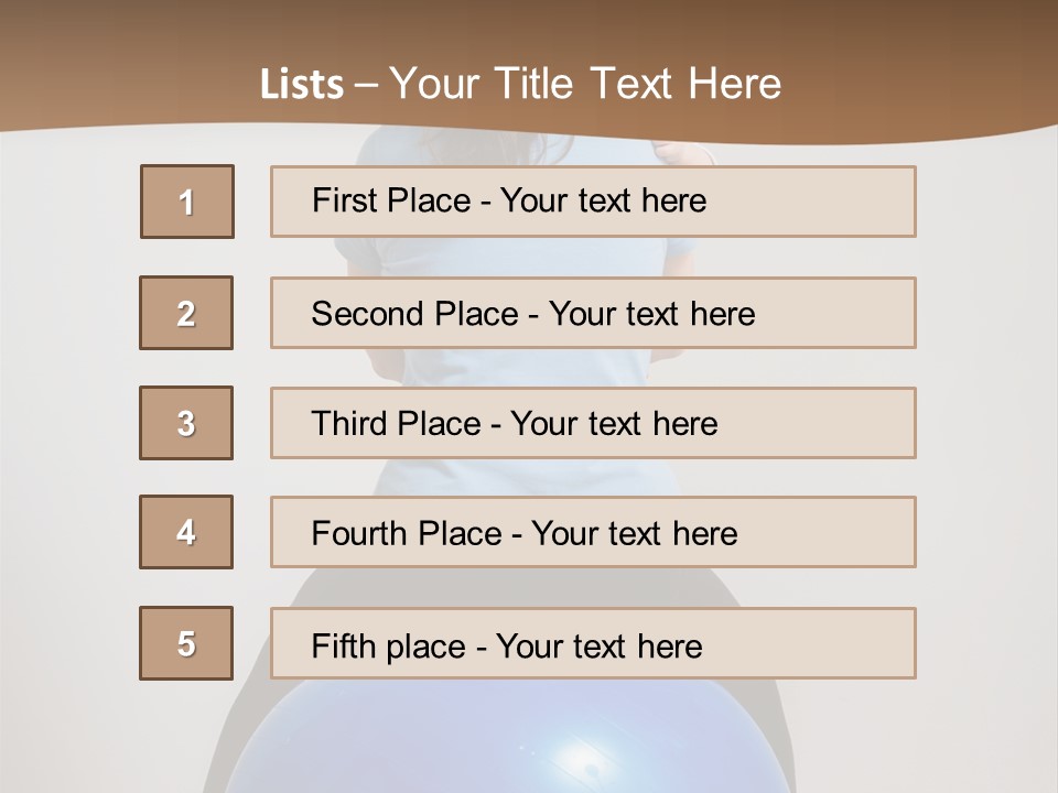 A Woman Sitting On Top Of A Blue Ball While Holding A Baby PowerPoint Template