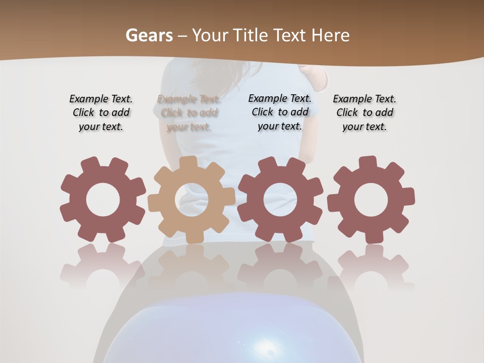 A Woman Sitting On Top Of A Blue Ball While Holding A Baby PowerPoint Template