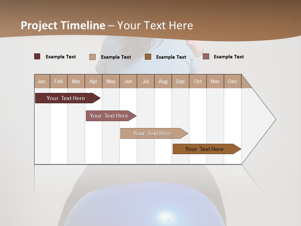 A Woman Sitting On Top Of A Blue Ball While Holding A Baby PowerPoint Template