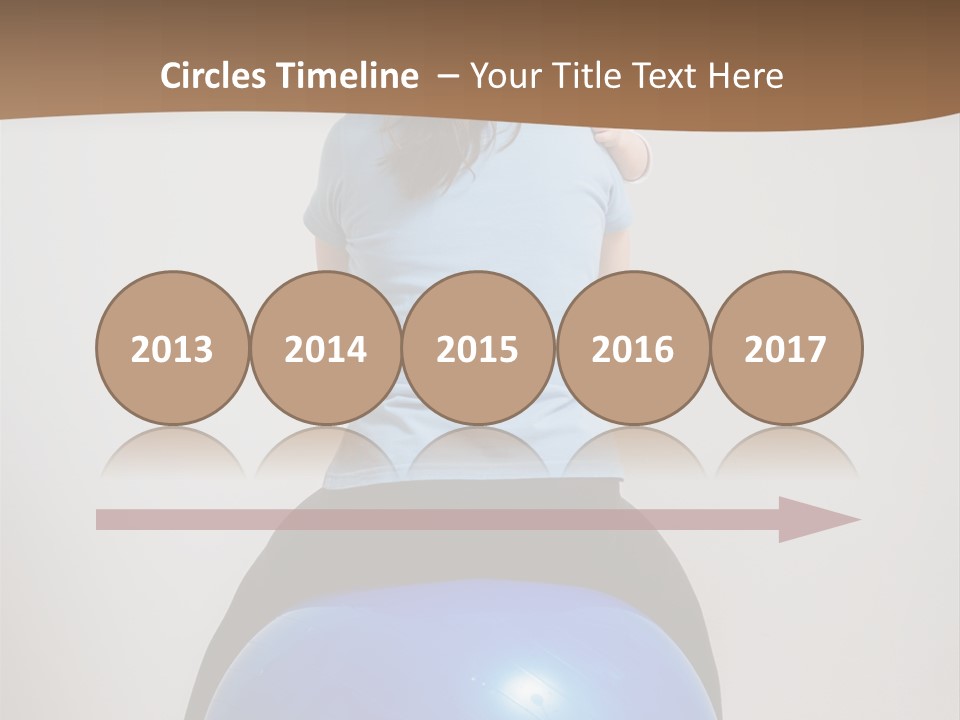 A Woman Sitting On Top Of A Blue Ball While Holding A Baby PowerPoint Template