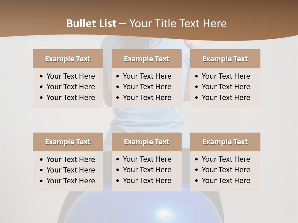 A Woman Sitting On Top Of A Blue Ball While Holding A Baby PowerPoint Template