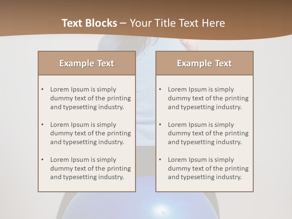 A Woman Sitting On Top Of A Blue Ball While Holding A Baby PowerPoint Template