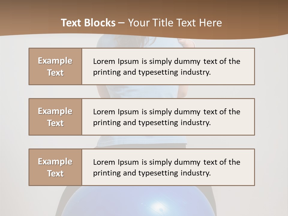 A Woman Sitting On Top Of A Blue Ball While Holding A Baby PowerPoint Template