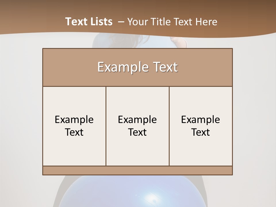 A Woman Sitting On Top Of A Blue Ball While Holding A Baby PowerPoint Template