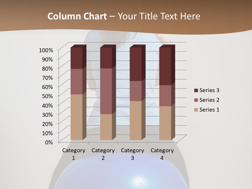 A Woman Sitting On Top Of A Blue Ball While Holding A Baby PowerPoint Template