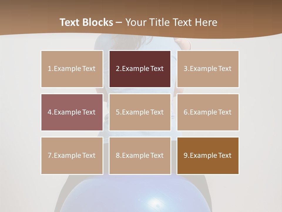 A Woman Sitting On Top Of A Blue Ball While Holding A Baby PowerPoint Template