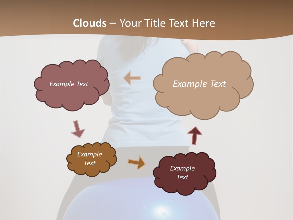 A Woman Sitting On Top Of A Blue Ball While Holding A Baby PowerPoint Template