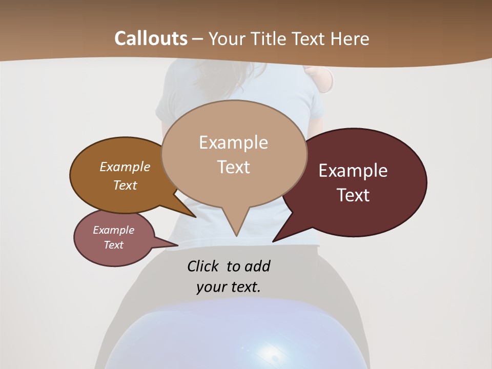 A Woman Sitting On Top Of A Blue Ball While Holding A Baby PowerPoint Template