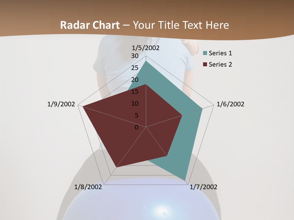 A Woman Sitting On Top Of A Blue Ball While Holding A Baby PowerPoint Template
