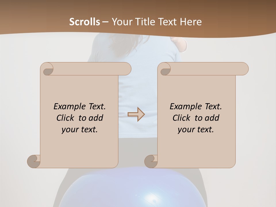 A Woman Sitting On Top Of A Blue Ball While Holding A Baby PowerPoint Template