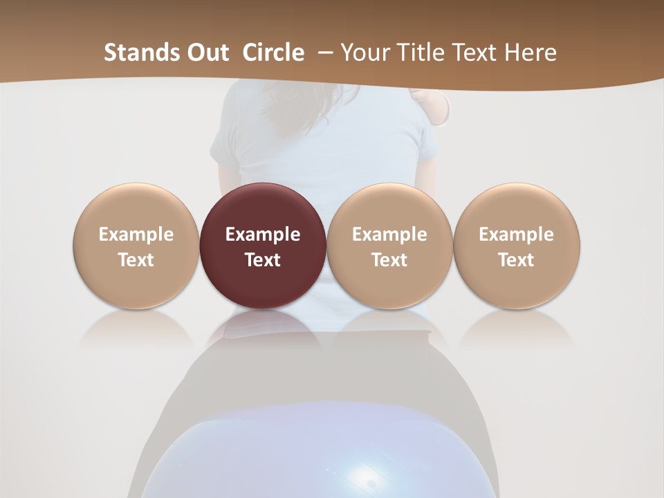 A Woman Sitting On Top Of A Blue Ball While Holding A Baby PowerPoint Template
