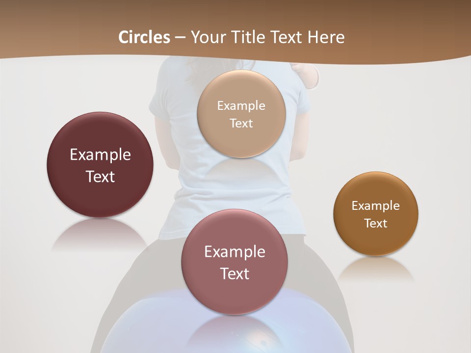 A Woman Sitting On Top Of A Blue Ball While Holding A Baby PowerPoint Template