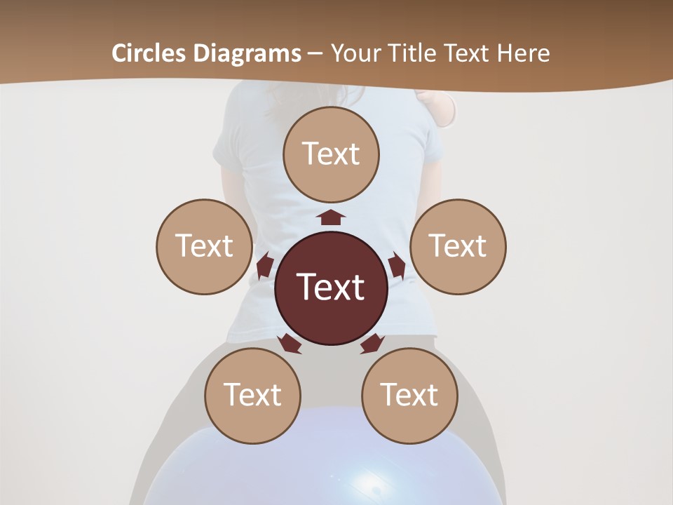 A Woman Sitting On Top Of A Blue Ball While Holding A Baby PowerPoint Template