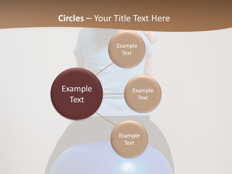 A Woman Sitting On Top Of A Blue Ball While Holding A Baby PowerPoint Template