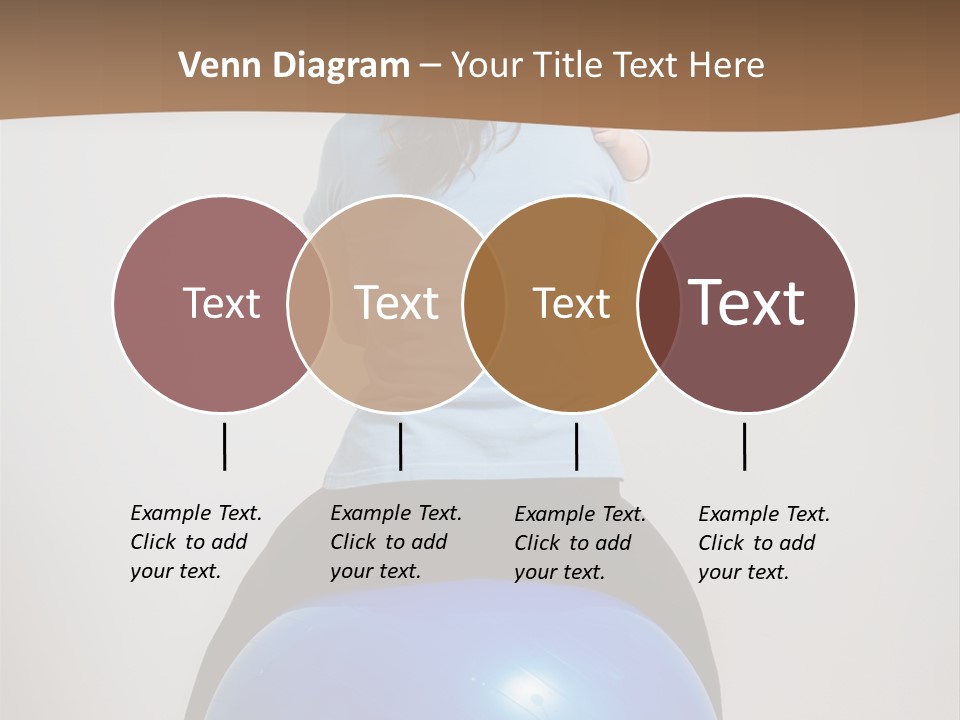 A Woman Sitting On Top Of A Blue Ball While Holding A Baby PowerPoint Template