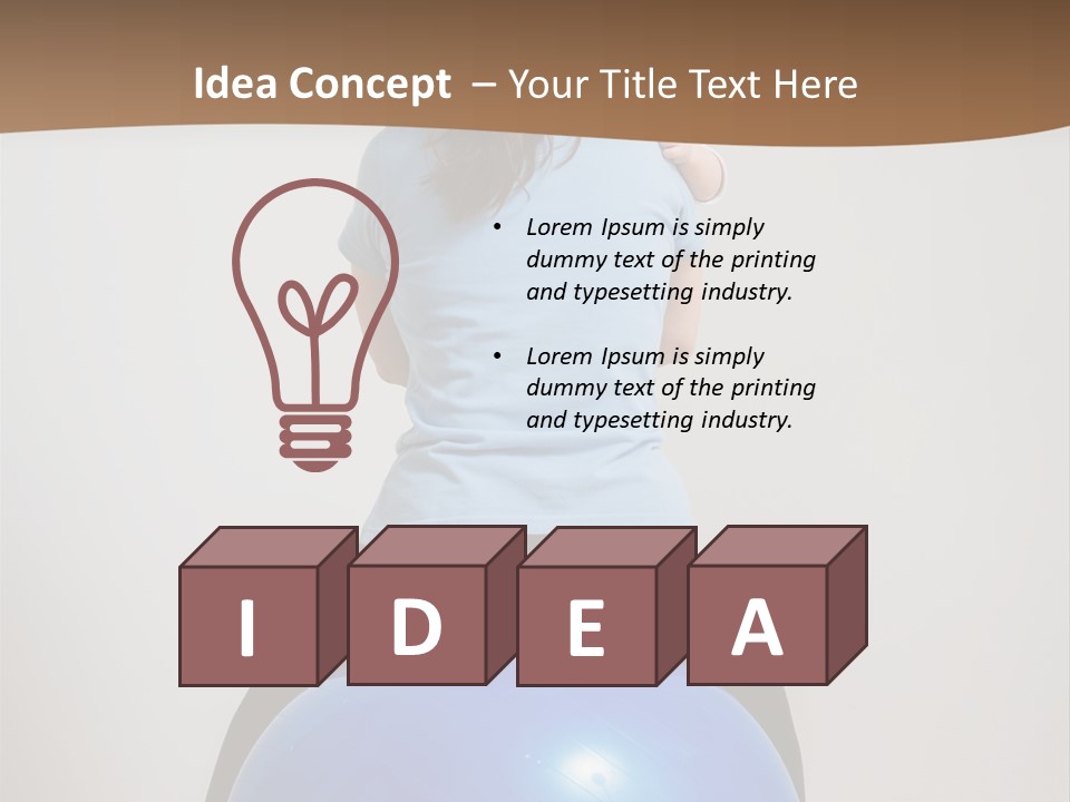 A Woman Sitting On Top Of A Blue Ball While Holding A Baby PowerPoint Template