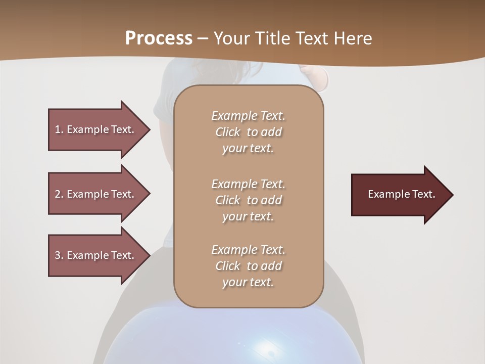 A Woman Sitting On Top Of A Blue Ball While Holding A Baby PowerPoint Template