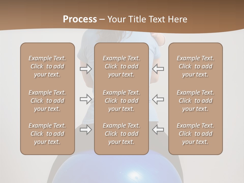 A Woman Sitting On Top Of A Blue Ball While Holding A Baby PowerPoint Template