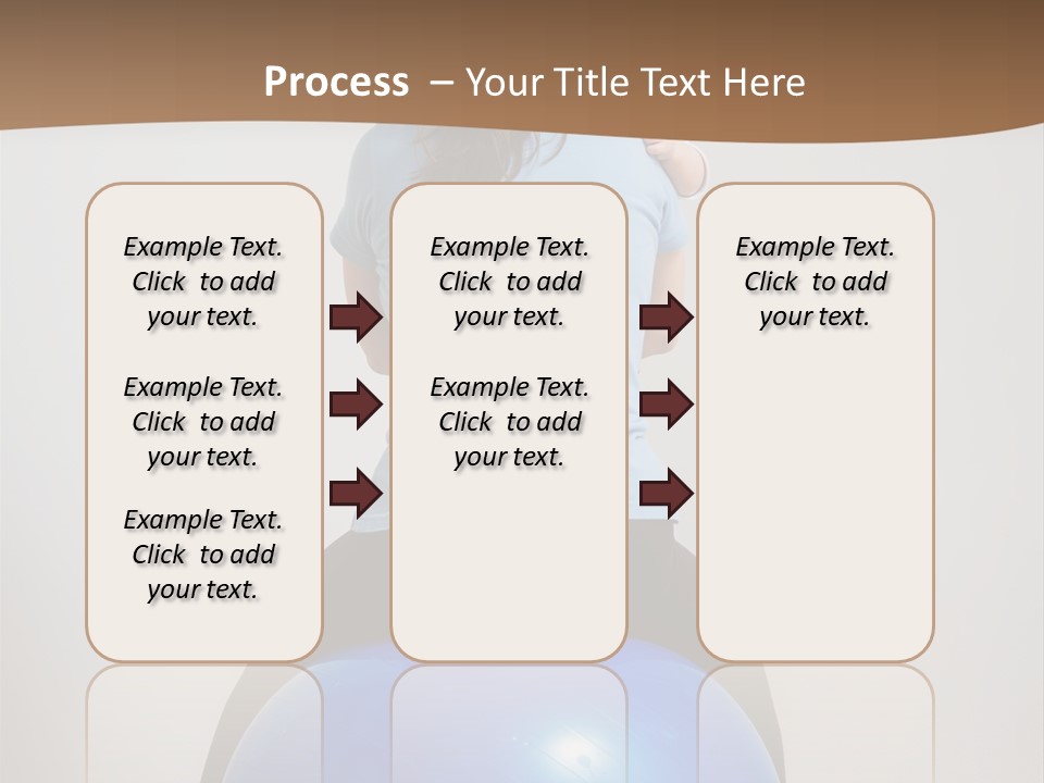 A Woman Sitting On Top Of A Blue Ball While Holding A Baby PowerPoint Template