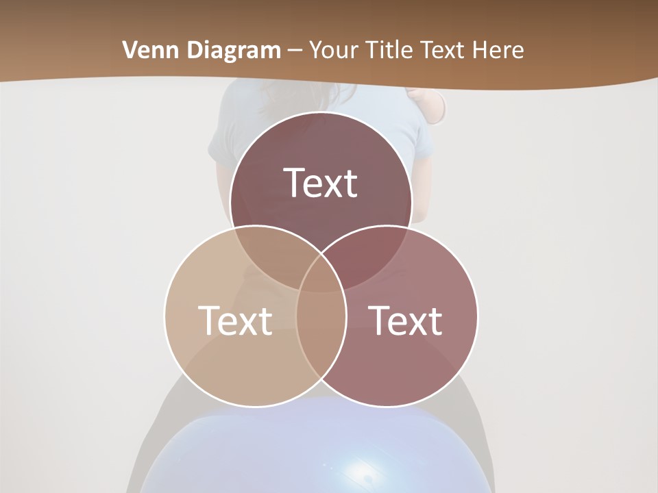 A Woman Sitting On Top Of A Blue Ball While Holding A Baby PowerPoint Template