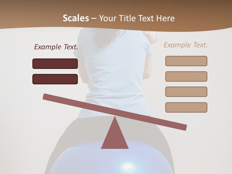 A Woman Sitting On Top Of A Blue Ball While Holding A Baby PowerPoint Template