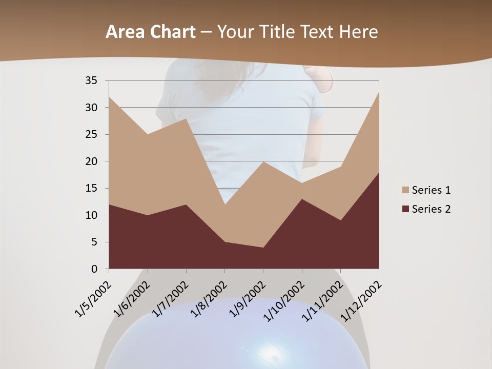 A Woman Sitting On Top Of A Blue Ball While Holding A Baby PowerPoint Template