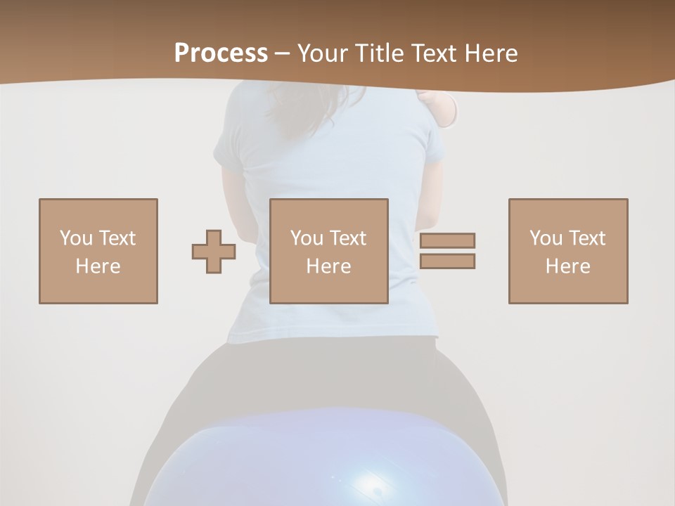 A Woman Sitting On Top Of A Blue Ball While Holding A Baby PowerPoint Template