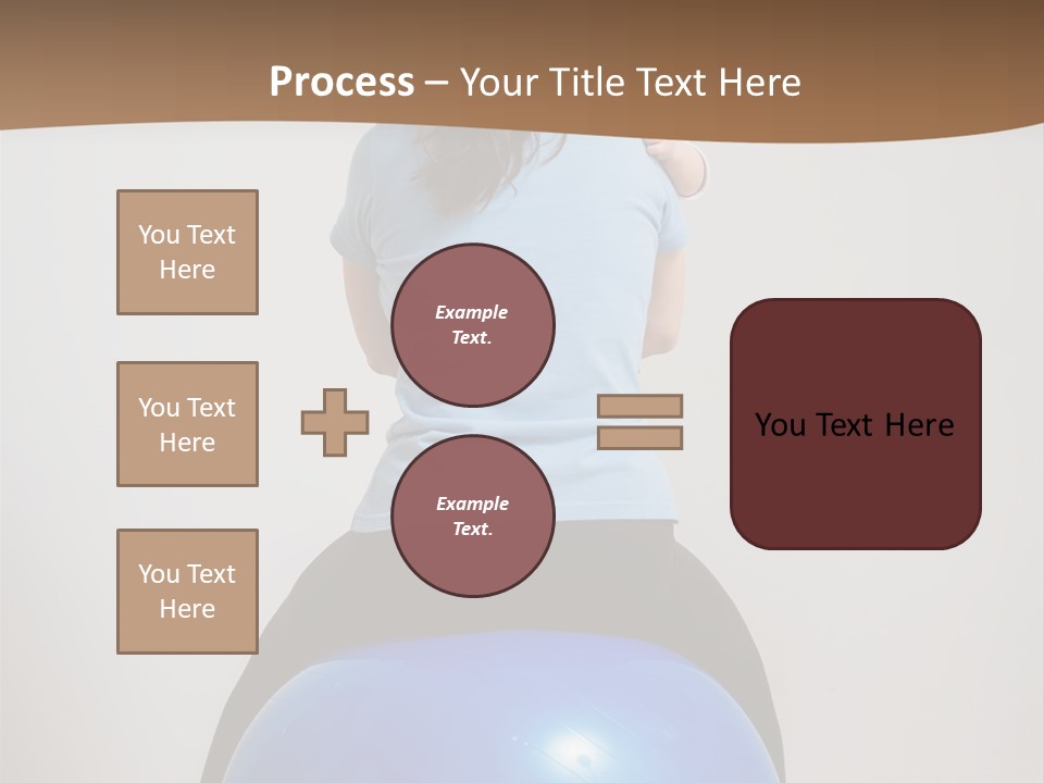 A Woman Sitting On Top Of A Blue Ball While Holding A Baby PowerPoint Template