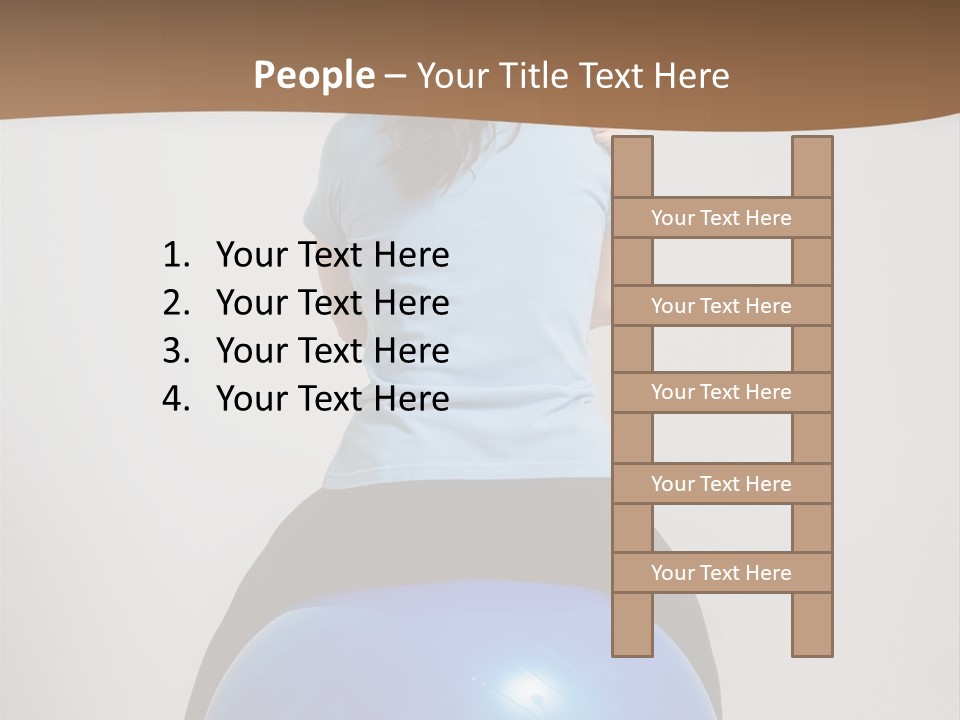 A Woman Sitting On Top Of A Blue Ball While Holding A Baby PowerPoint Template