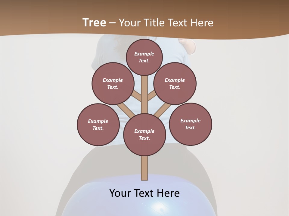 A Woman Sitting On Top Of A Blue Ball While Holding A Baby PowerPoint Template