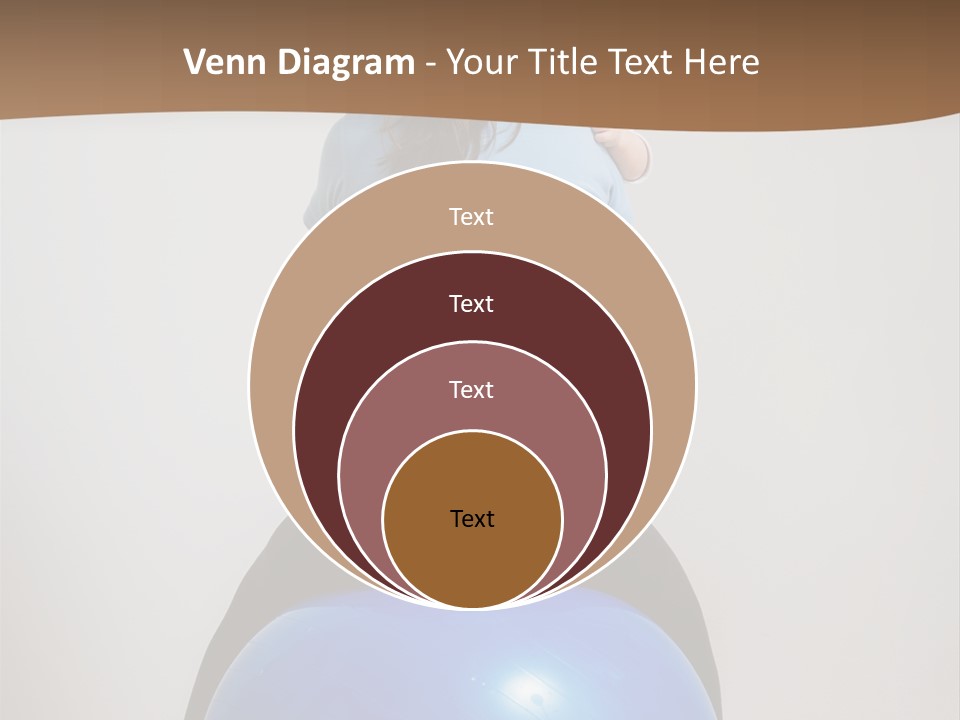 A Woman Sitting On Top Of A Blue Ball While Holding A Baby PowerPoint Template