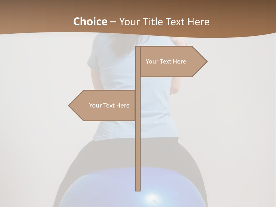 A Woman Sitting On Top Of A Blue Ball While Holding A Baby PowerPoint Template