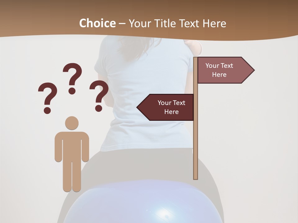A Woman Sitting On Top Of A Blue Ball While Holding A Baby PowerPoint Template