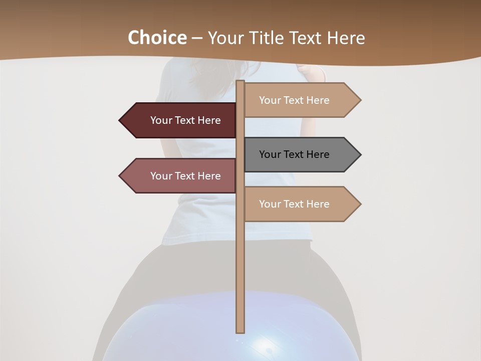 A Woman Sitting On Top Of A Blue Ball While Holding A Baby PowerPoint Template