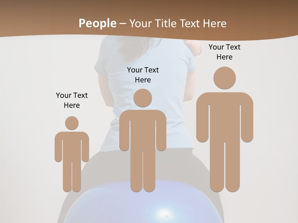 A Woman Sitting On Top Of A Blue Ball While Holding A Baby PowerPoint Template