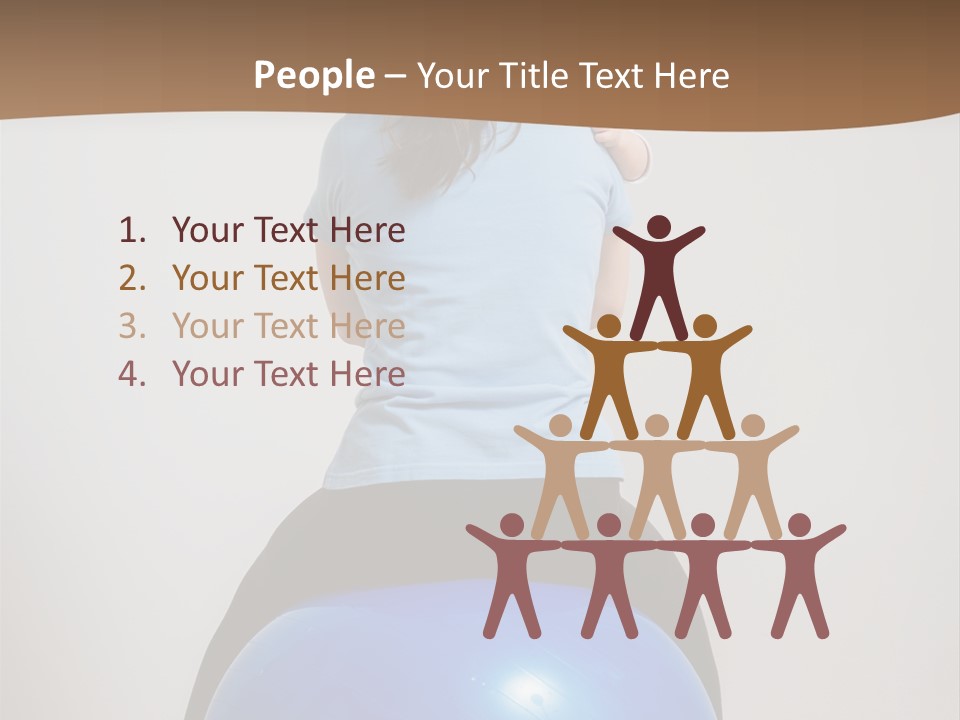 A Woman Sitting On Top Of A Blue Ball While Holding A Baby PowerPoint Template