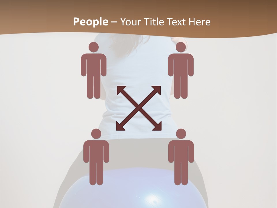 A Woman Sitting On Top Of A Blue Ball While Holding A Baby PowerPoint Template