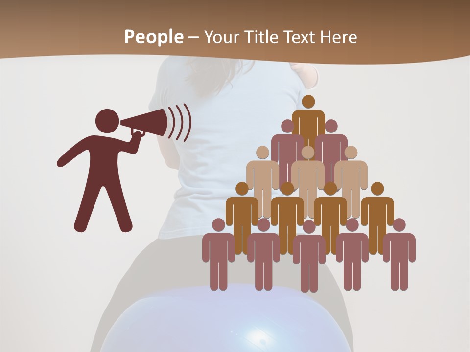 A Woman Sitting On Top Of A Blue Ball While Holding A Baby PowerPoint Template