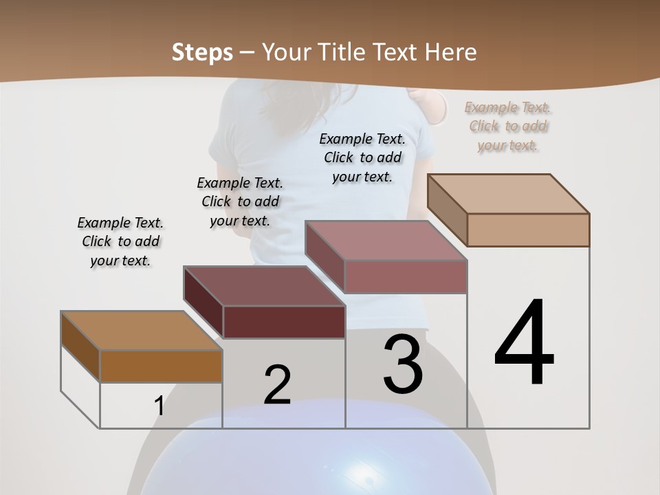 A Woman Sitting On Top Of A Blue Ball While Holding A Baby PowerPoint Template