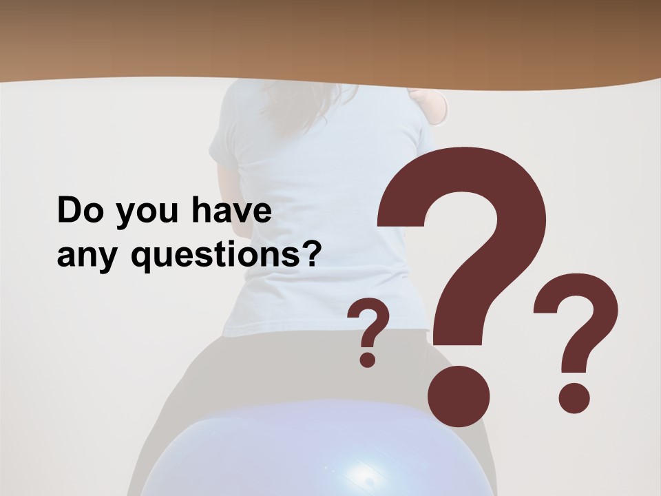 A Woman Sitting On Top Of A Blue Ball While Holding A Baby PowerPoint Template