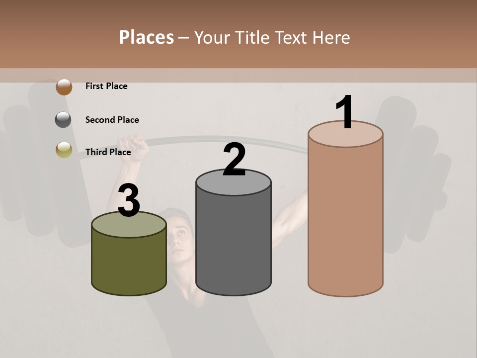 A Man Is Holding A Barbell Over His Head PowerPoint Template