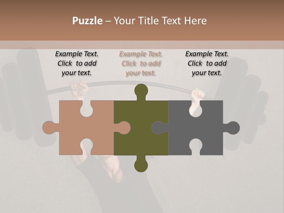 A Man Is Holding A Barbell Over His Head PowerPoint Template