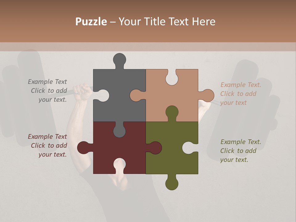 A Man Is Holding A Barbell Over His Head PowerPoint Template