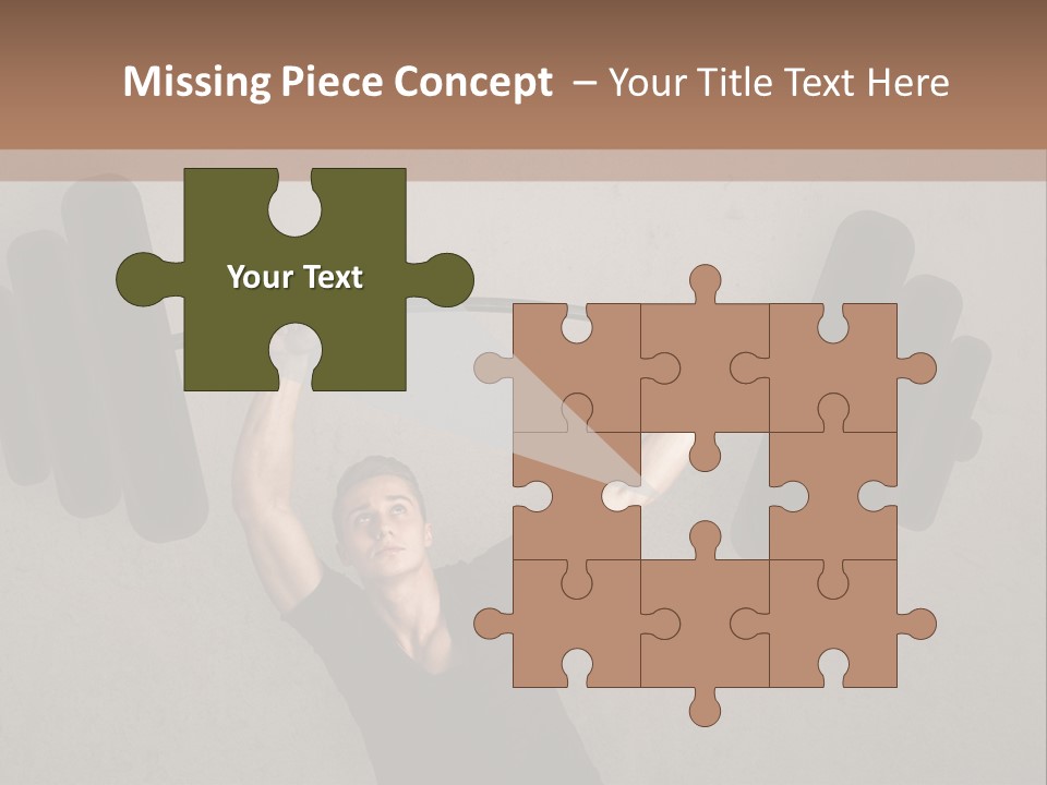 A Man Is Holding A Barbell Over His Head PowerPoint Template