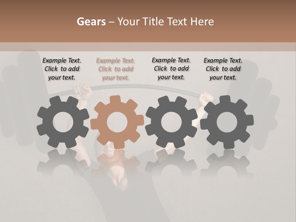 A Man Is Holding A Barbell Over His Head PowerPoint Template