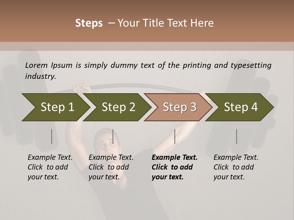 A Man Is Holding A Barbell Over His Head PowerPoint Template