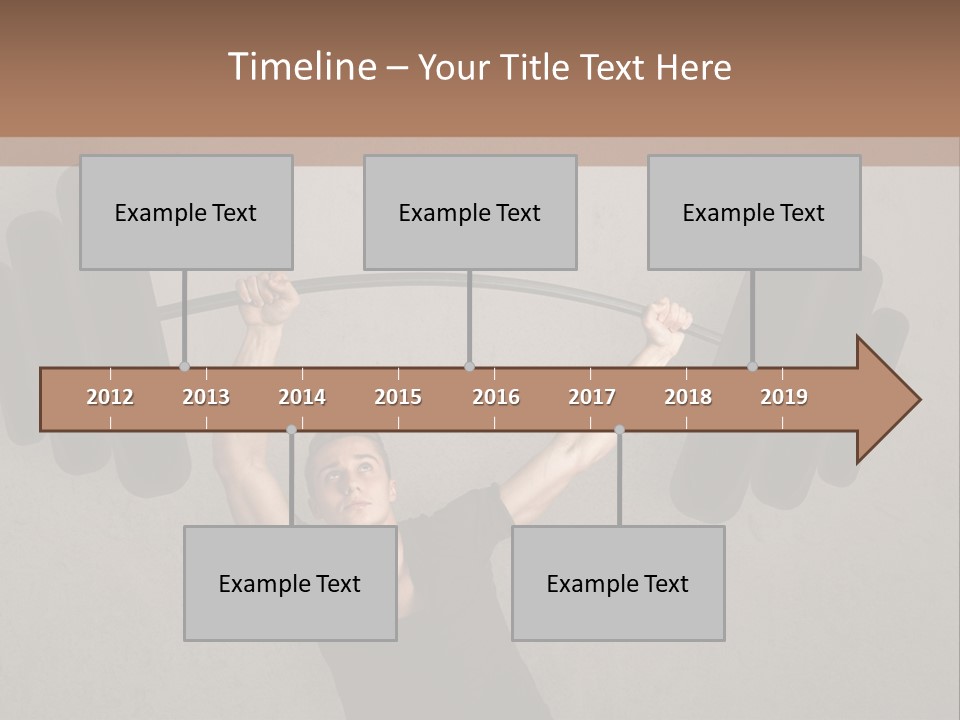 A Man Is Holding A Barbell Over His Head PowerPoint Template