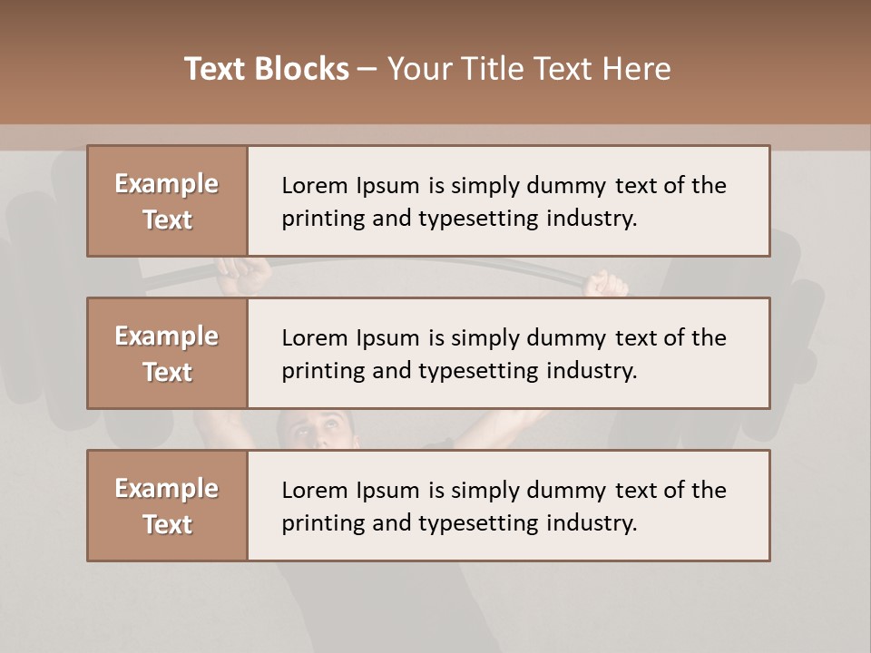 A Man Is Holding A Barbell Over His Head PowerPoint Template