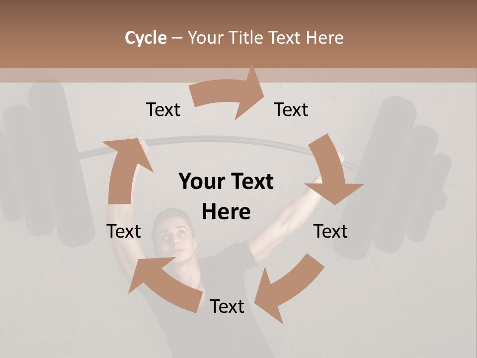 A Man Is Holding A Barbell Over His Head PowerPoint Template