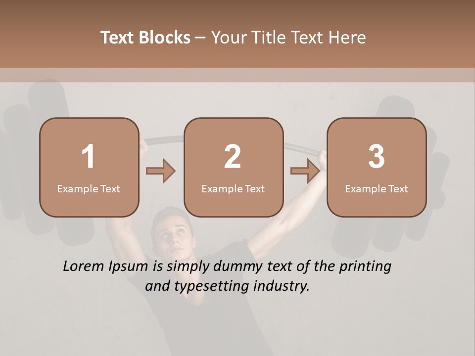 A Man Is Holding A Barbell Over His Head PowerPoint Template
